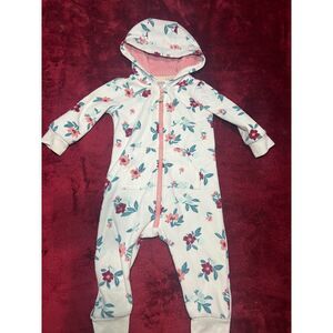 Carters girl hooded fleece one-piece cozy size 9M